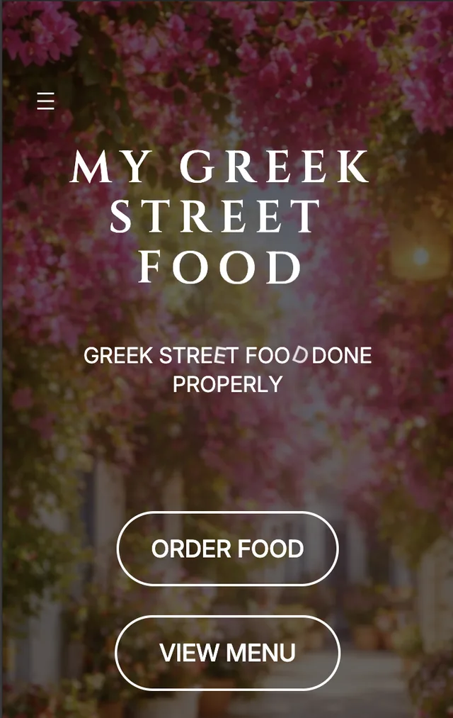 Greek Street Food website homepage screenshot